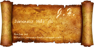 Janousz Hédi névjegykártya
